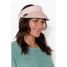 Abby Pink Stripe Travel Visor